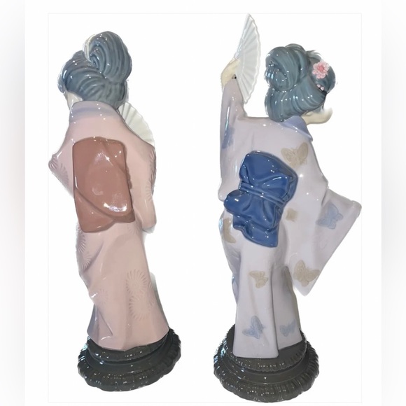 LLADRO FIGURINE "CHRYSANTHEMUM / TIMID JAPANESE" GEISHA GIRL WITH FAN SPAIN 4990 - Picture 8 of 11